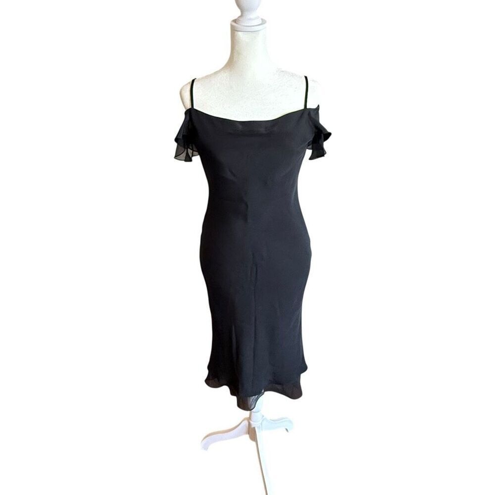 Flores & Flores 100% silk black cocktail dress size 2